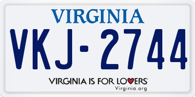 VA license plate VKJ2744