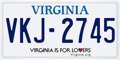 VA license plate VKJ2745