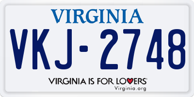 VA license plate VKJ2748