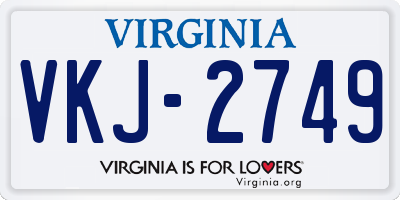 VA license plate VKJ2749