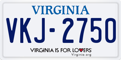 VA license plate VKJ2750