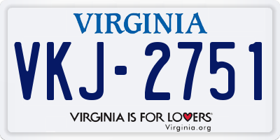 VA license plate VKJ2751