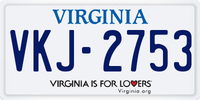 VA license plate VKJ2753