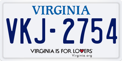 VA license plate VKJ2754