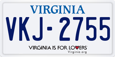 VA license plate VKJ2755