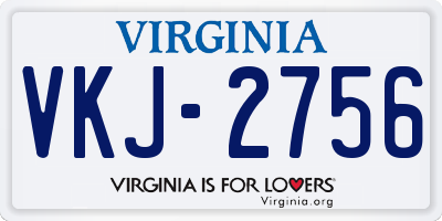 VA license plate VKJ2756