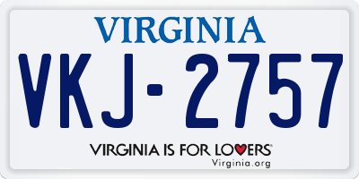 VA license plate VKJ2757