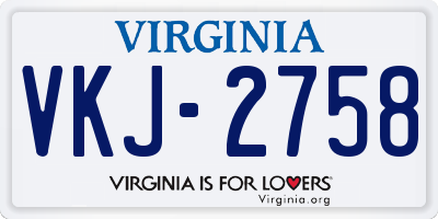VA license plate VKJ2758