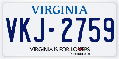 VA license plate VKJ2759