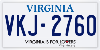 VA license plate VKJ2760