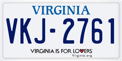 VA license plate VKJ2761