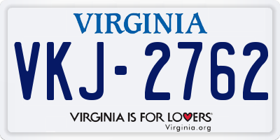 VA license plate VKJ2762