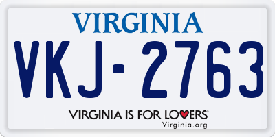 VA license plate VKJ2763