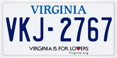 VA license plate VKJ2767