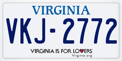 VA license plate VKJ2772