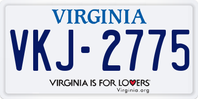 VA license plate VKJ2775