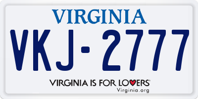 VA license plate VKJ2777