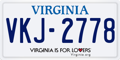 VA license plate VKJ2778