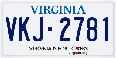 VA license plate VKJ2781