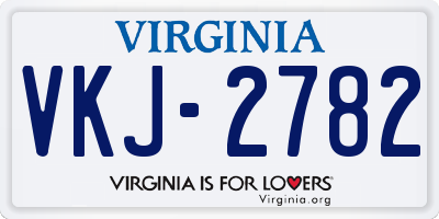 VA license plate VKJ2782