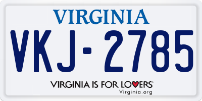 VA license plate VKJ2785