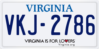 VA license plate VKJ2786
