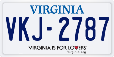 VA license plate VKJ2787