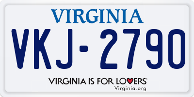 VA license plate VKJ2790