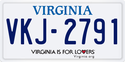 VA license plate VKJ2791