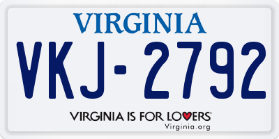 VA license plate VKJ2792