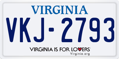 VA license plate VKJ2793
