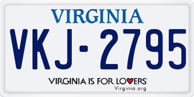 VA license plate VKJ2795