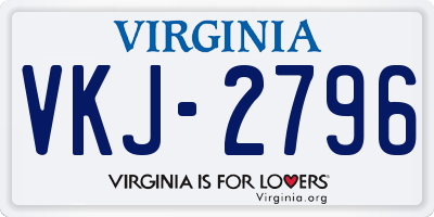 VA license plate VKJ2796