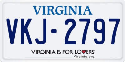 VA license plate VKJ2797