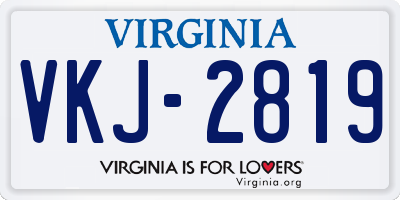 VA license plate VKJ2819