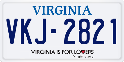 VA license plate VKJ2821
