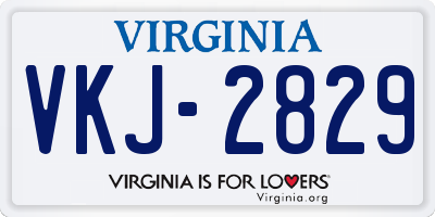 VA license plate VKJ2829