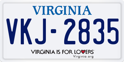 VA license plate VKJ2835