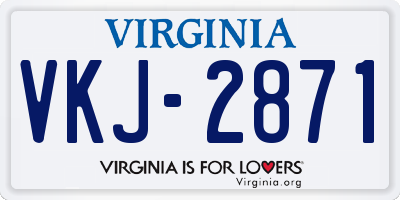 VA license plate VKJ2871