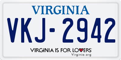 VA license plate VKJ2942