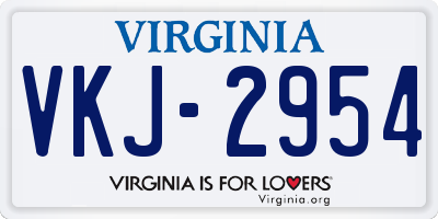 VA license plate VKJ2954