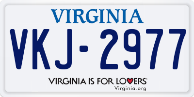 VA license plate VKJ2977