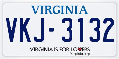 VA license plate VKJ3132