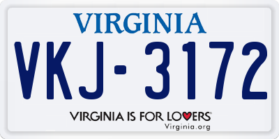 VA license plate VKJ3172