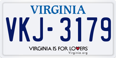 VA license plate VKJ3179