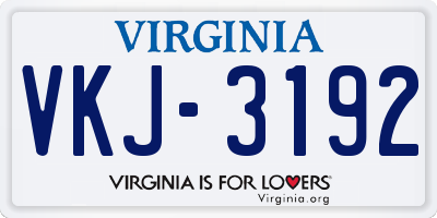 VA license plate VKJ3192