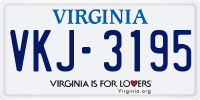 VA license plate VKJ3195