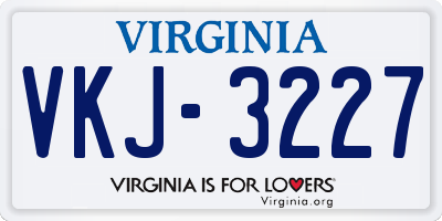 VA license plate VKJ3227