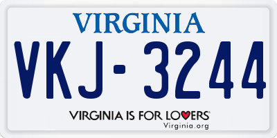 VA license plate VKJ3244