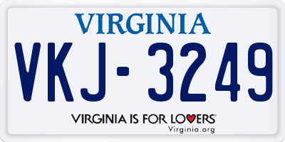 VA license plate VKJ3249